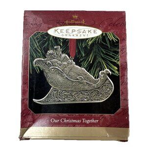 Hallmark - Our Christmas Together - Sleigh Ride - Metal 1997 Keepsake Ornament